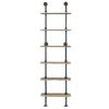 6-Tier Industrial Wall Mounted Pipe Shelves
