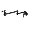 360-Degree Wall Mounted Pot Filler kitchen faucet with Dual Swivel in Matte Black