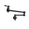 360-Degree Wall Mounted Pot Filler kitchen faucet with Dual Swivel in Matte Black
