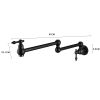 360-Degree Wall Mounted Pot Filler kitchen faucet with Dual Swivel in Matte Black