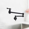 360-Degree Wall Mounted Pot Filler kitchen faucet with Dual Swivel in Matte Black